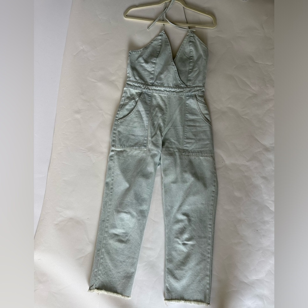 COPY - Eggie Light Blue Denim Halter-neck Jumpsuit (Fits XS-S)